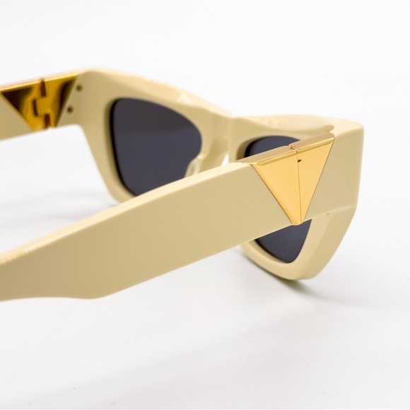 NEW BOTTEGA VENETA BV1177S 004 BEIGE GREY CAT EYE WOMEN SUNGLASSES - Picture 7 of 10